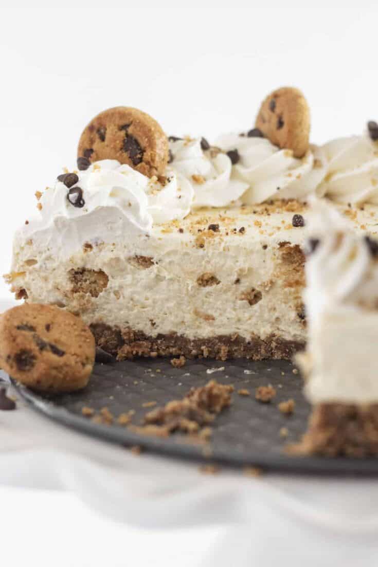 Easy Chocolate Chip Cookie Cheesecake Recipe | Practically Homemade