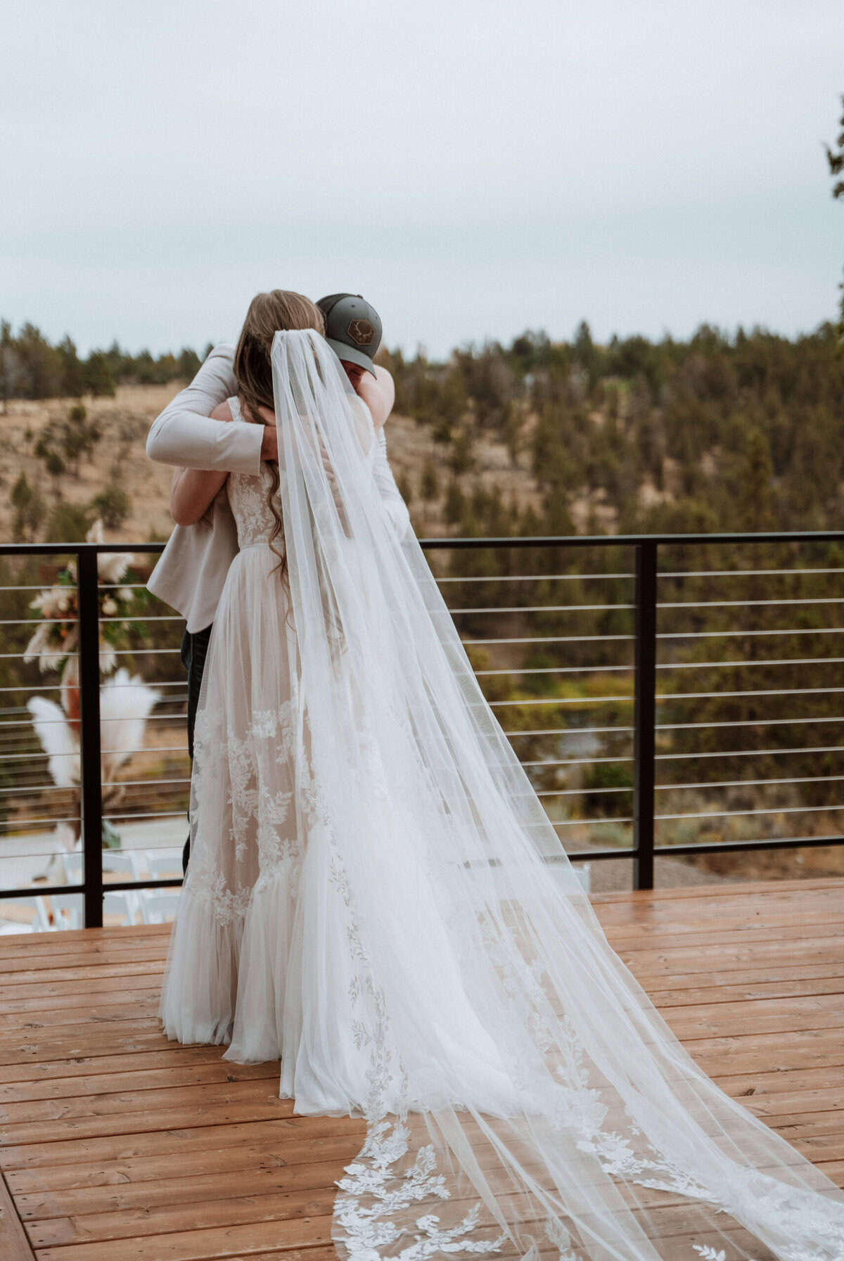 First look with the bride and her dad.