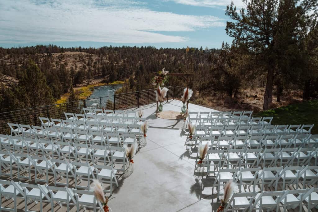 The ceremony area before the wedding started.