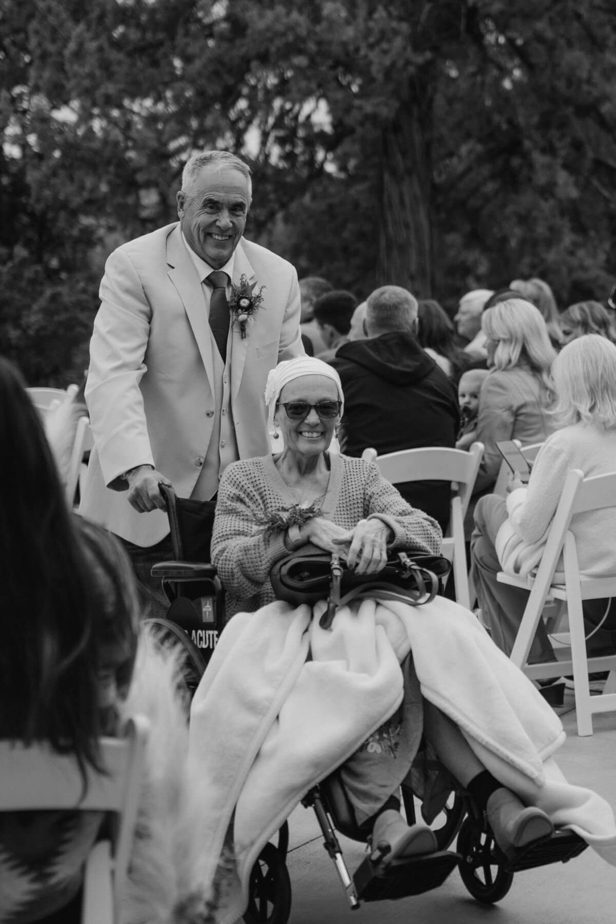 The grooms parents at the ceremony.