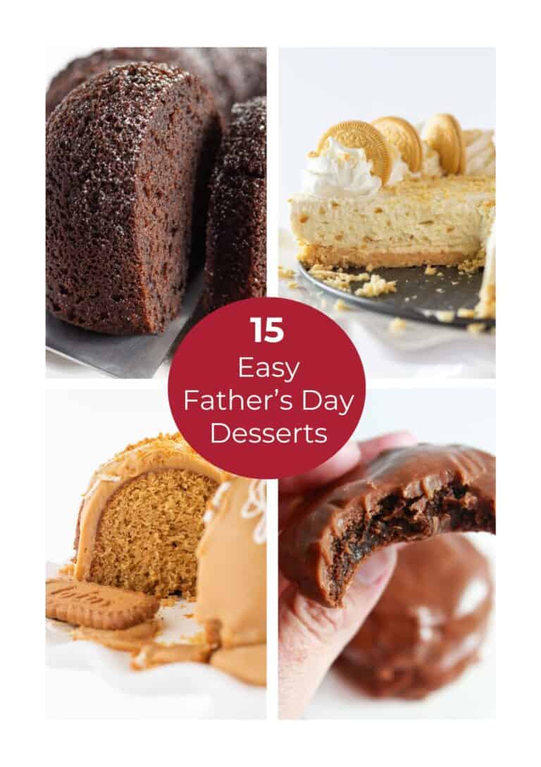 A collage of 4 desserts for father's day.