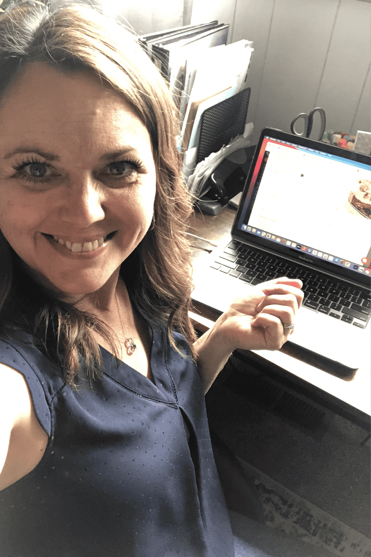 Working on the computer on my first day of blogging full time.