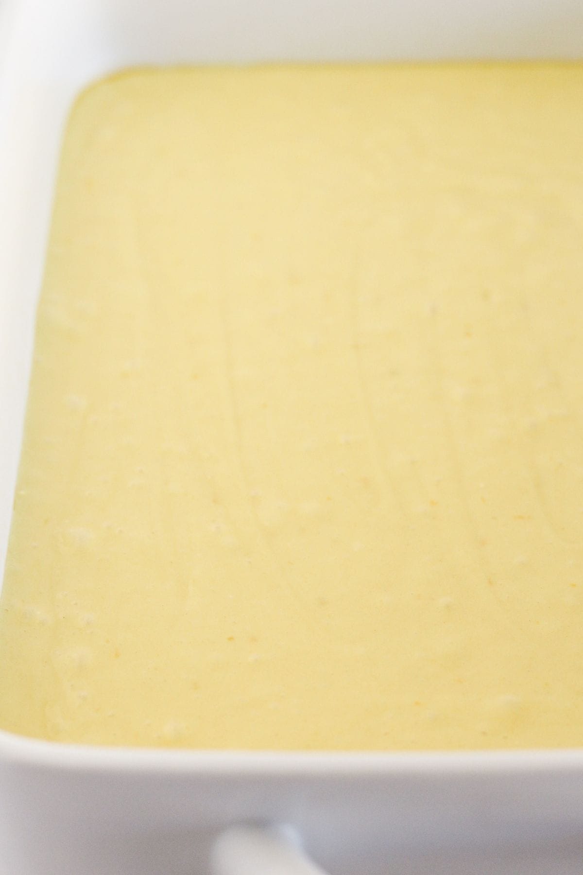 Lemon cake batter ready to bake.