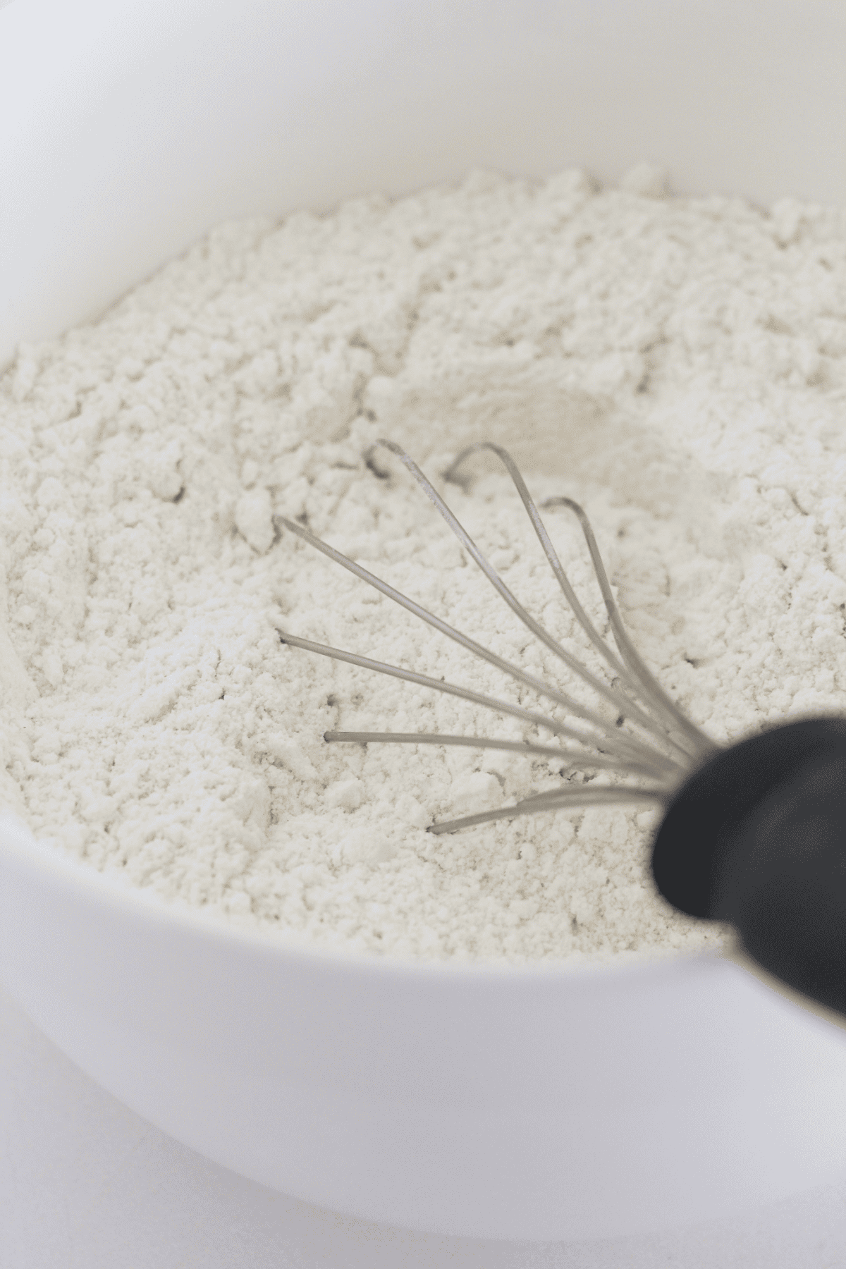 Whisking the dry ingredients.